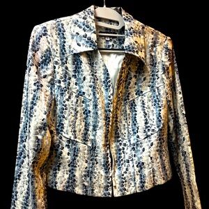 Lauren Taylor Blue & White Blazer